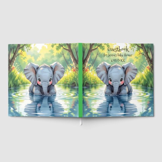 Adorable Baby Elephant and Reflection Gastenboek (Volledig)
