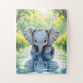 Adorable Baby Elephant and Reflection Legpuzzel (Verticaal)