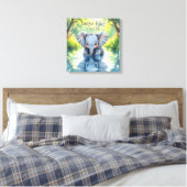 Adorable Baby Elephant and Reflection Personalized Canvas Afdruk (Insitu (Slaapkamer))