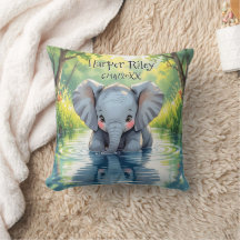 Adorable Baby Elephant and Reflection Personalized