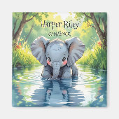 Adorable Baby Elephant and Reflection Personalized Magneet (Voorkant)