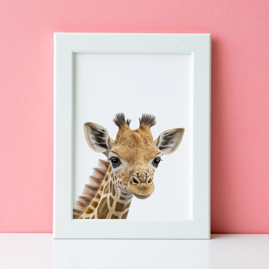 Adorable Baby Giraffe Nursery Jungle Safari Poster