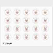 Adorable Baby Girl Boy First Easter Bunny Ronde Sticker (Vel)