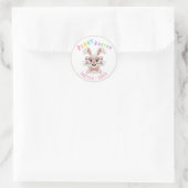 Adorable Baby Girl Boy First Easter Bunny Ronde Sticker (Tas)