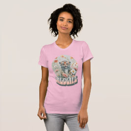 Adorable Baby Grey Tiger Wildflower Watercolor T-shirt