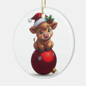 adorable baby highland cow sitting keramisch ornament (Links)