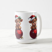 adorable baby highland cow sitting koffiemok (Voorkant rechts)