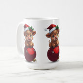 adorable baby highland cow sitting koffiemok (Voorkant links)