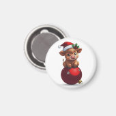 adorable baby highland cow sitting magneet (Voorkant / Achterkant)