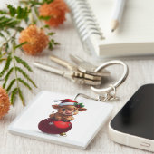 adorable baby highland cow sitting sleutelhanger (Voorkant Rechts)