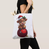 adorable baby highland cow sitting tote bag (Dichtbij)