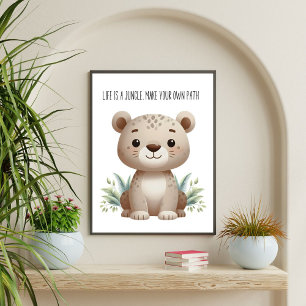 Adorable Baby Luipaard Safari Muurkunst Poster