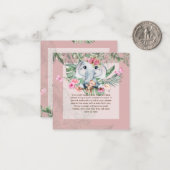 Adorable Baby Olifant Boek Gedicht Verzoekkaart Notitiekaartje (Voorkant / Achterkant in situ)