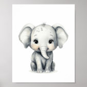Adorable Baby Olifant Nursery print Jungle Thema (Voorkant)