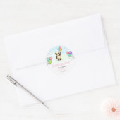 Adorable Baby Panda 1st Birthday Party Ronde Sticker (Envelop)