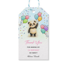 Adorable Baby Panda 1st Birthday Thank You 