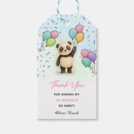 Adorable Baby Panda 1st Birthday Thank You Cadeaulabel