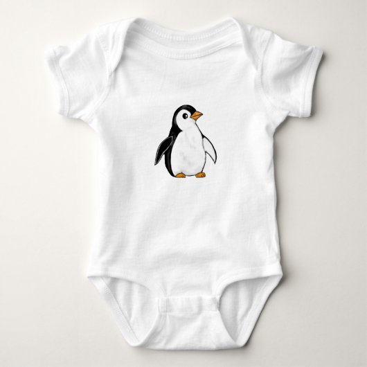 Adorable Baby Penguin Airbrush-Style Art Animal Romper (Voorkant)