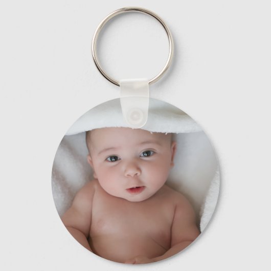 Adorable Baby Photo Round Keychain (Voorkant)