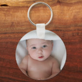 Adorable Baby Photo Round Keychain (Achterkant)