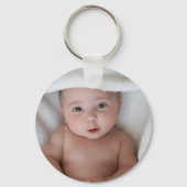 Adorable Baby Photo Round Keychain (Achterkant)