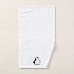 Adorable Baby Pinguïn Subtiele Winter Kunst Badset Bad Handdoek