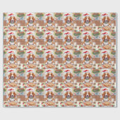 Adorable Basset Hound Sneaking Christmas Cookies Cadeaupapier (Vlak)