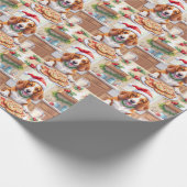 Adorable Basset Hound Sneaking Christmas Cookies Cadeaupapier (Hoek)