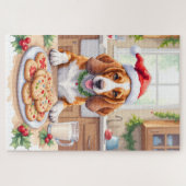 Adorable Basset Hound Sneaking Christmas Cookies Legpuzzel (Horizontaal)