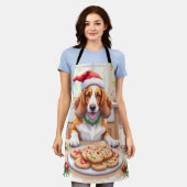 Adorable Basset Hound Sneaking Christmas Cookies Schort (Gedragen)