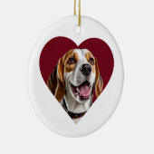 Adorable Beagle in Heart Shape Design Keramisch Ornament (Rechts)