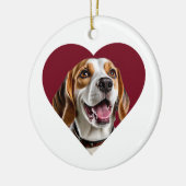Adorable Beagle in Heart Shape Design Keramisch Ornament (Links)