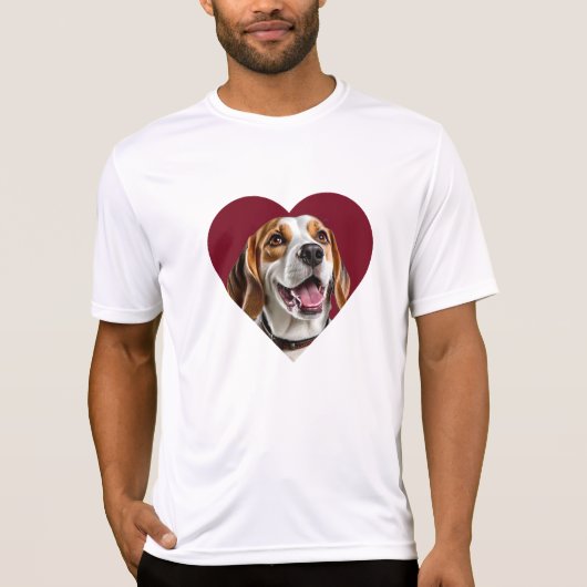 Adorable Beagle in Heart Shape Design T-shirt (Voorkant)