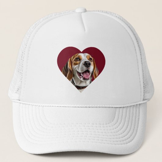 Adorable Beagle in Heart Shape Design Trucker Pet (Voorkant)