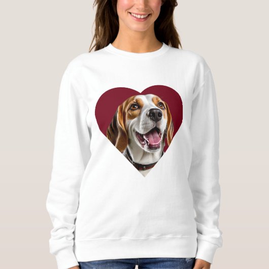 Adorable Beagle in Heart Shape Design Trui (Voorkant)