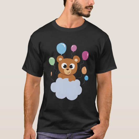 Adorable Bear On Cloud For A And Cosy Look T-shirt (Voorkant)