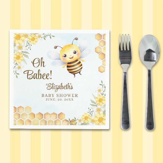 Adorable Bee Baby shower Gender Neutral Servet