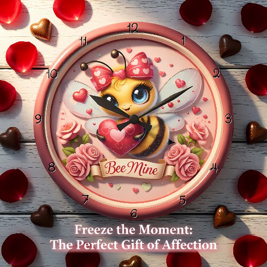 Adorable Bee Mine Valentine Grote Klok