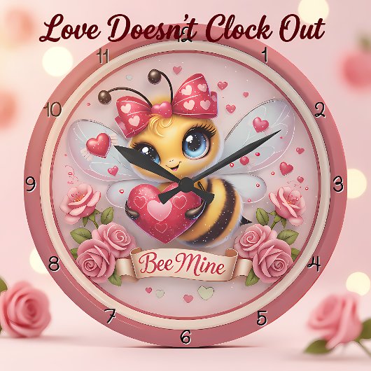 Adorable Bee Mine Valentine Grote Klok