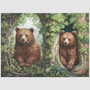 Adorable Beren in de Bos Decoupage Tissuepapier