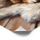 Adorable Bernedoodle Dog Cozy Knitted Santa Hat Perfect Poster (Hoek)