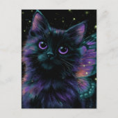 Adorable Black Cat Fairy Briefkaart (Voorkant)