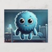Adorable Blue Fluffy Creature Briefkaart (Voorkant)