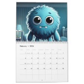 Adorable Blue Fluffy Creature Kalender (Feb 2026)