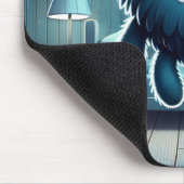 Adorable Blue Fluffy Creature Muismat (Hoek)