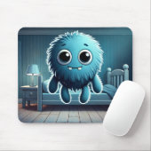 Adorable Blue Fluffy Creature Muismat (Met muis)