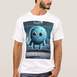 Adorable Blue Fluffy Creature T-shirt