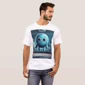 Adorable Blue Fluffy Creature T-shirt (Voorkant volledig)
