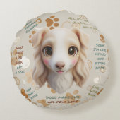 Adorable Borzoi Face Cushion Round Pillow Rond Kussen (Achterkant)