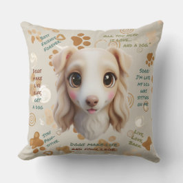 Adorable Borzoi Face Cushion Throw Pillow Kussen